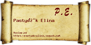 Pastyák Elina névjegykártya